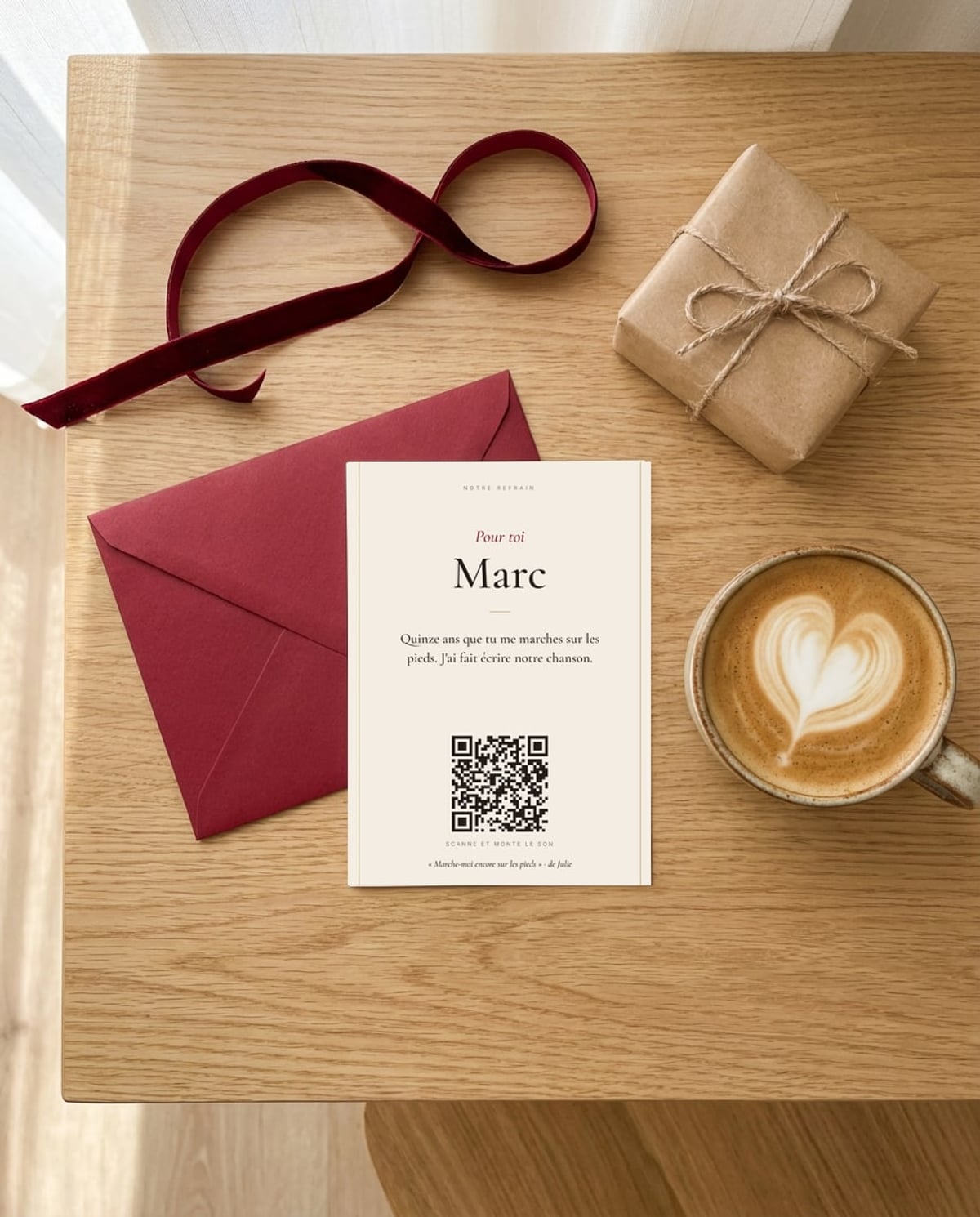 La carte cadeau imprimée avec son QR code